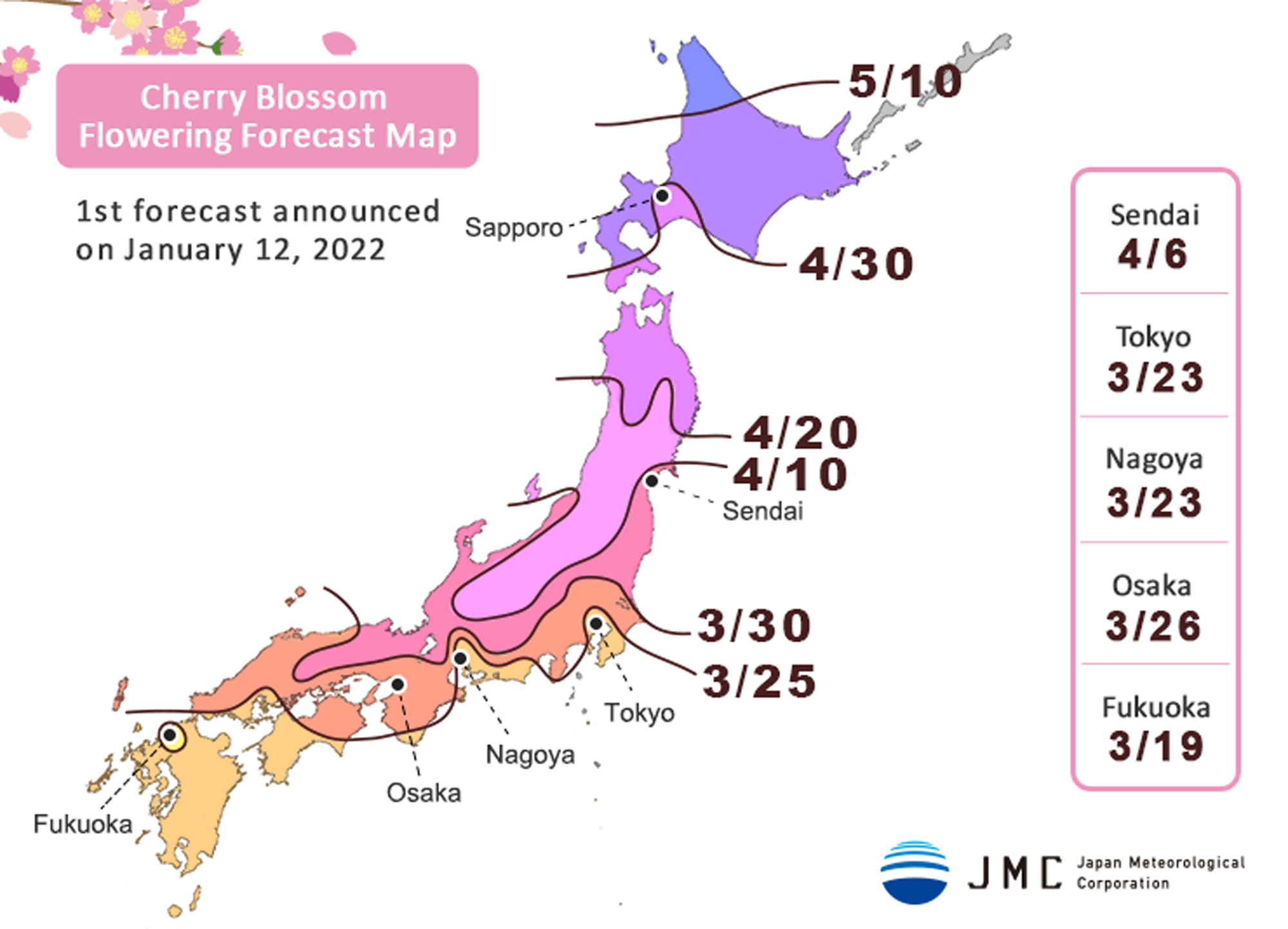 previsioni hanami 2022